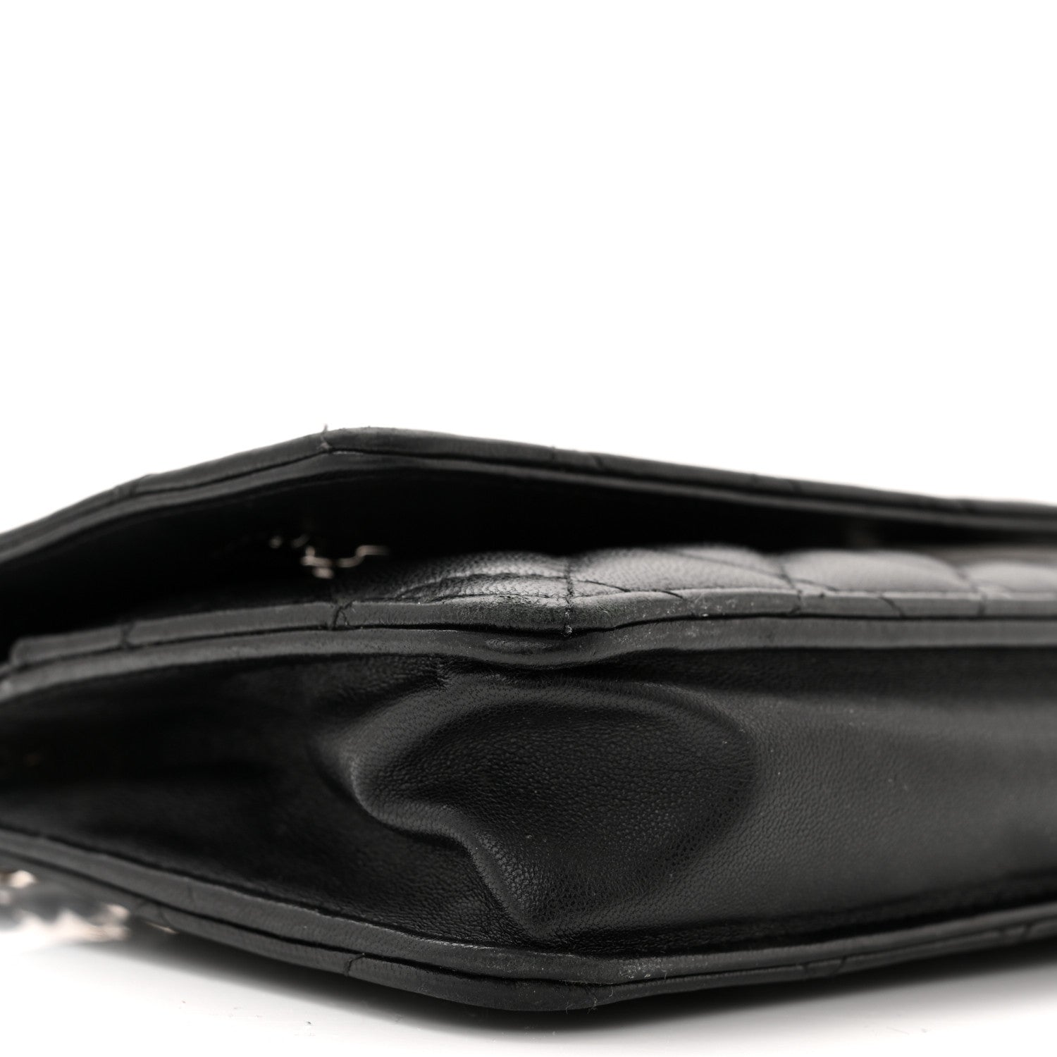 Chanel Lambskin Quilted Wallet On Chain WOC Black 10 of 11