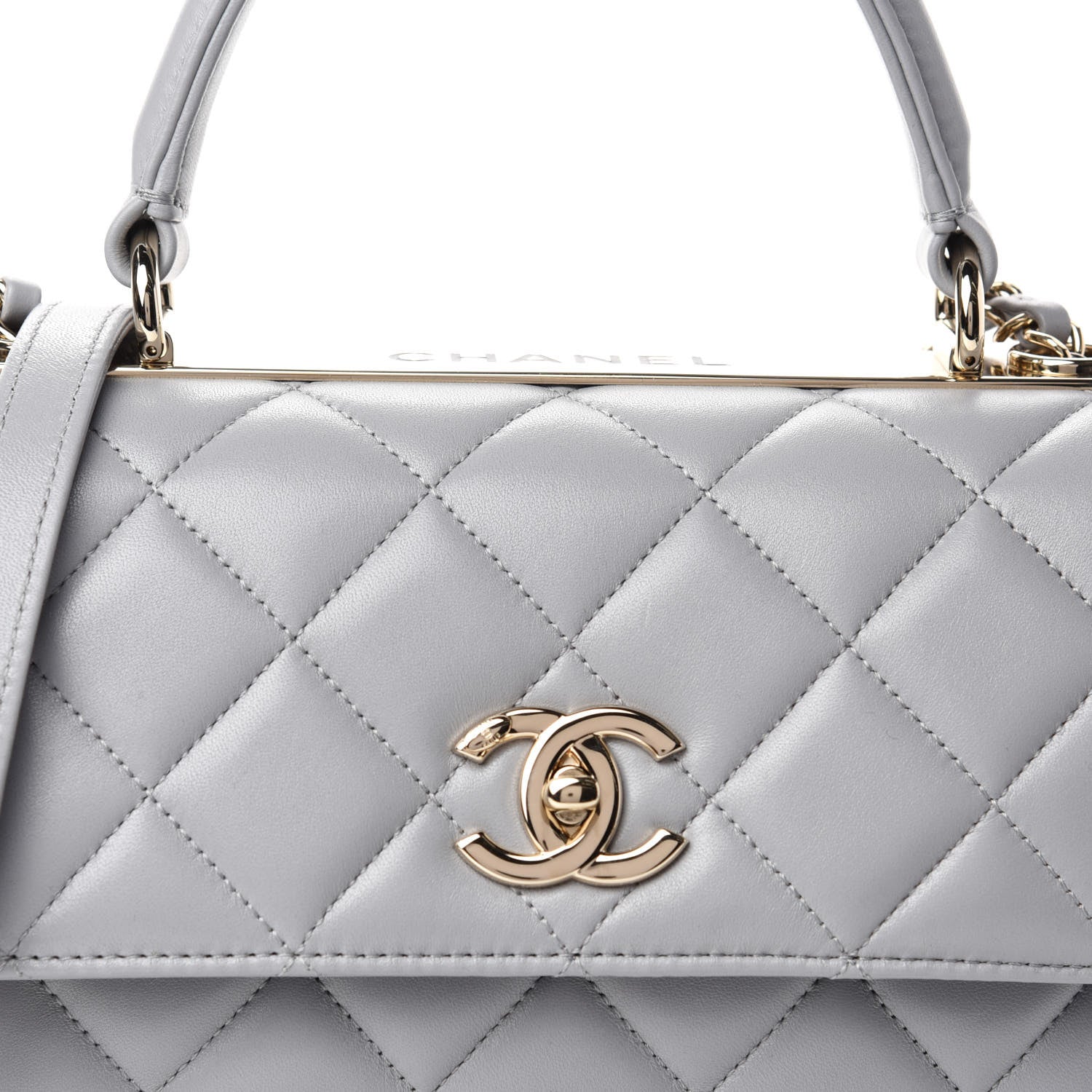 Chanel Lambskin Quilted Small Trendy CC Flap Dual Handle Bag Grey 10 of 11