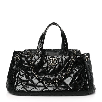 Chanel Glazed Calfskin Quilted Tweed Portobello Tote Black 1 of 9