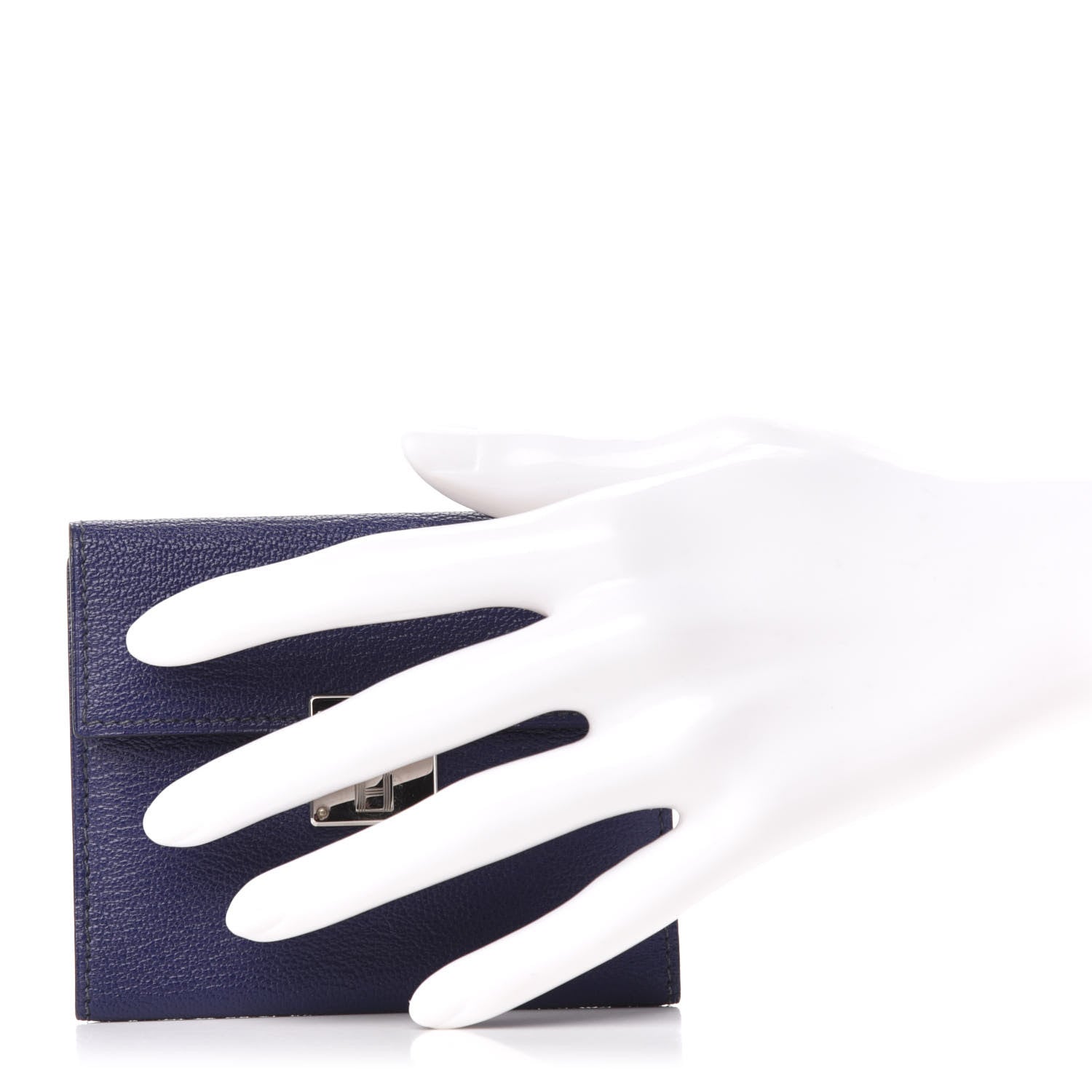 Hermes Chevre Mysore Mini Clic Card Holder Bleu Encre 2 of 7