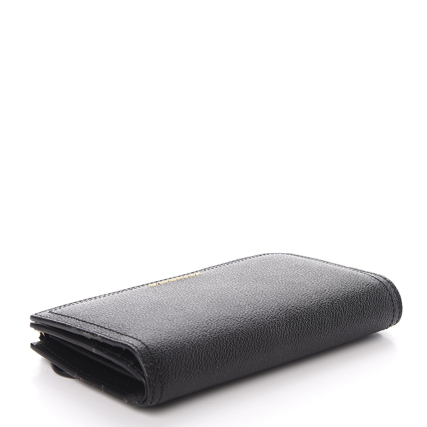 Grained Calfskin Zip Wallet Black