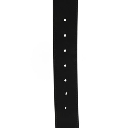 Gucci Textured Dollar Calfskin Nickel Double G 40mm Belt 75 30 Black 4 of 5