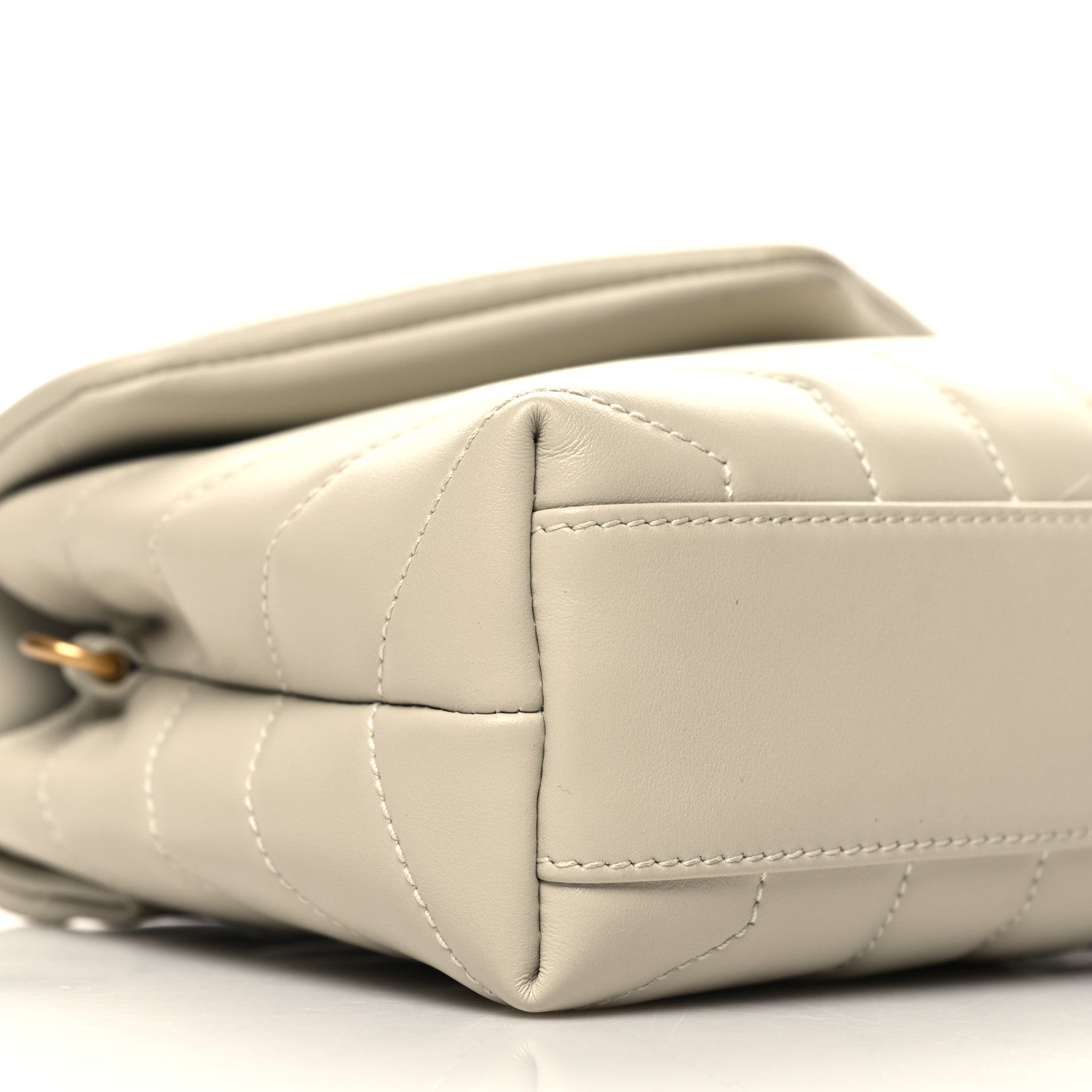 Saint Laurent Calfskin Y Quilted Monogram Toy Loulou Crossbody Bag Blanc Vintage 10 of 13