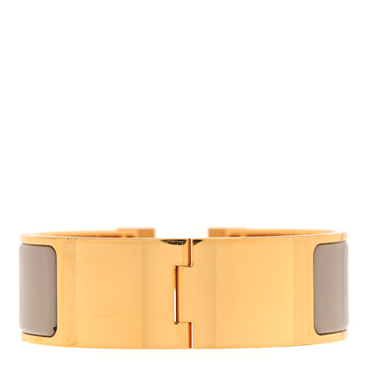 Hermes Enamel Wide Clic Clac H Bracelet GM Marron Glace 3 of 4