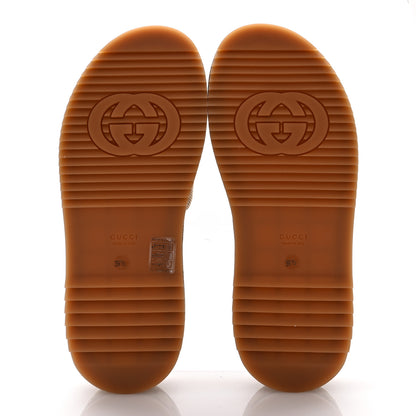 Gucci Monogram Maxi GG Angelina Platform 55mm Slide Sandals 39.5 Camel Ebony 6 of 10