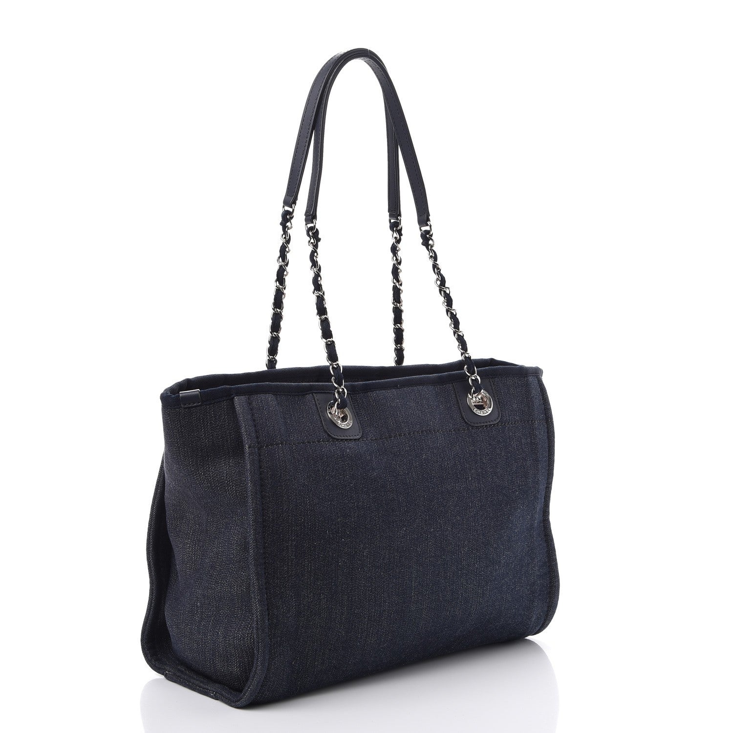 Chanel Canvas Small Deauville Tote Dark Blue 3 of 7