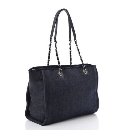 Chanel Canvas Small Deauville Tote Dark Blue 3 of 7