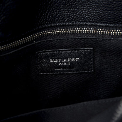 Saint Laurent Grained Calfskin Sac De Jour Souple Duffle 36H Asphalt Black 7 of 8
