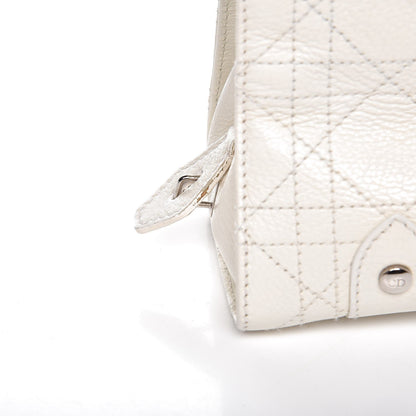 Christian Dior Calfskin Cannage Stitched Small Lady East West Lady Dior White 10 of 12