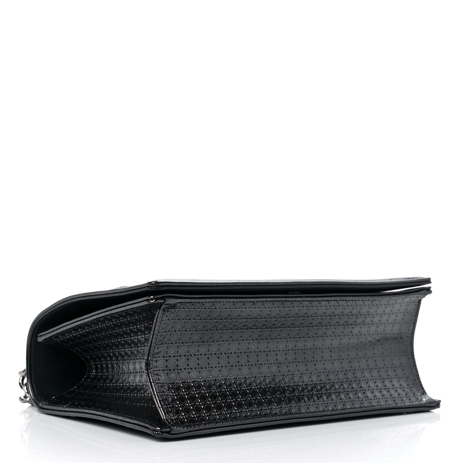 Christian Dior Metallic Patent Micro-Cannage Medium Diorama Flap Bag Onyx Black 4 of 11