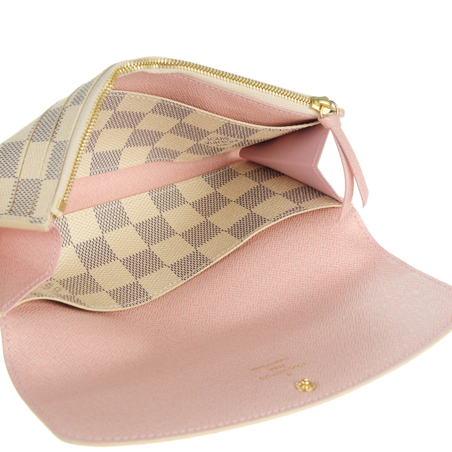 Damier Azur Emilie Wallet Rose Ballerine