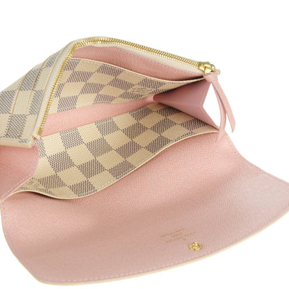 Louis Vuitton Damier Azur Emilie Wallet Rose Ballerine 5 of 7