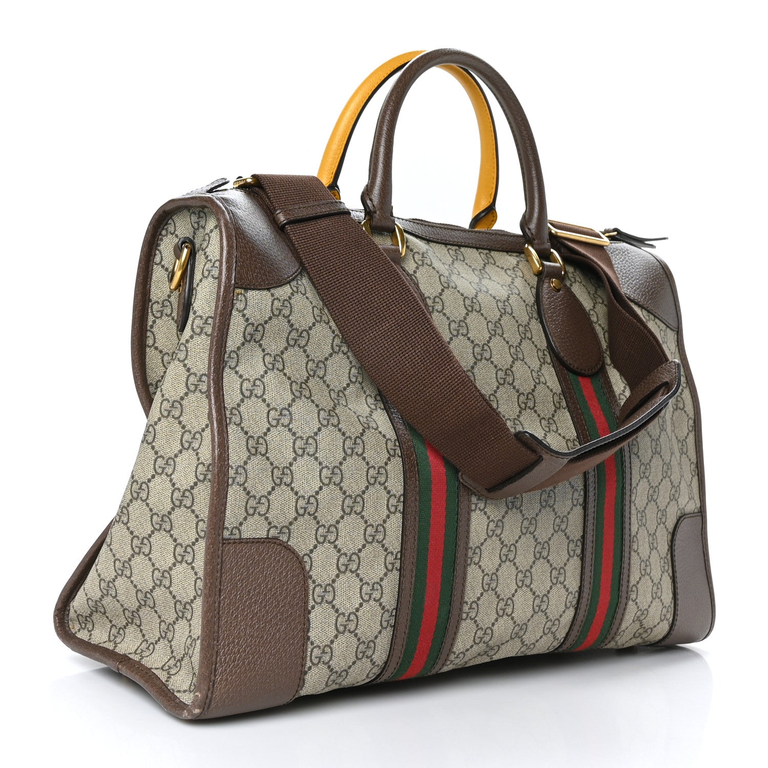 Gucci Soft GG Supreme Monogram Web Neo Vintage Duffle Bag Beige New Acero Crop 3 of 12