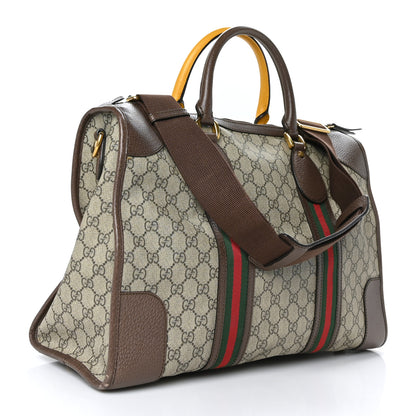 Gucci Soft GG Supreme Monogram Web Neo Vintage Duffle Bag Beige New Acero Crop 3 of 12