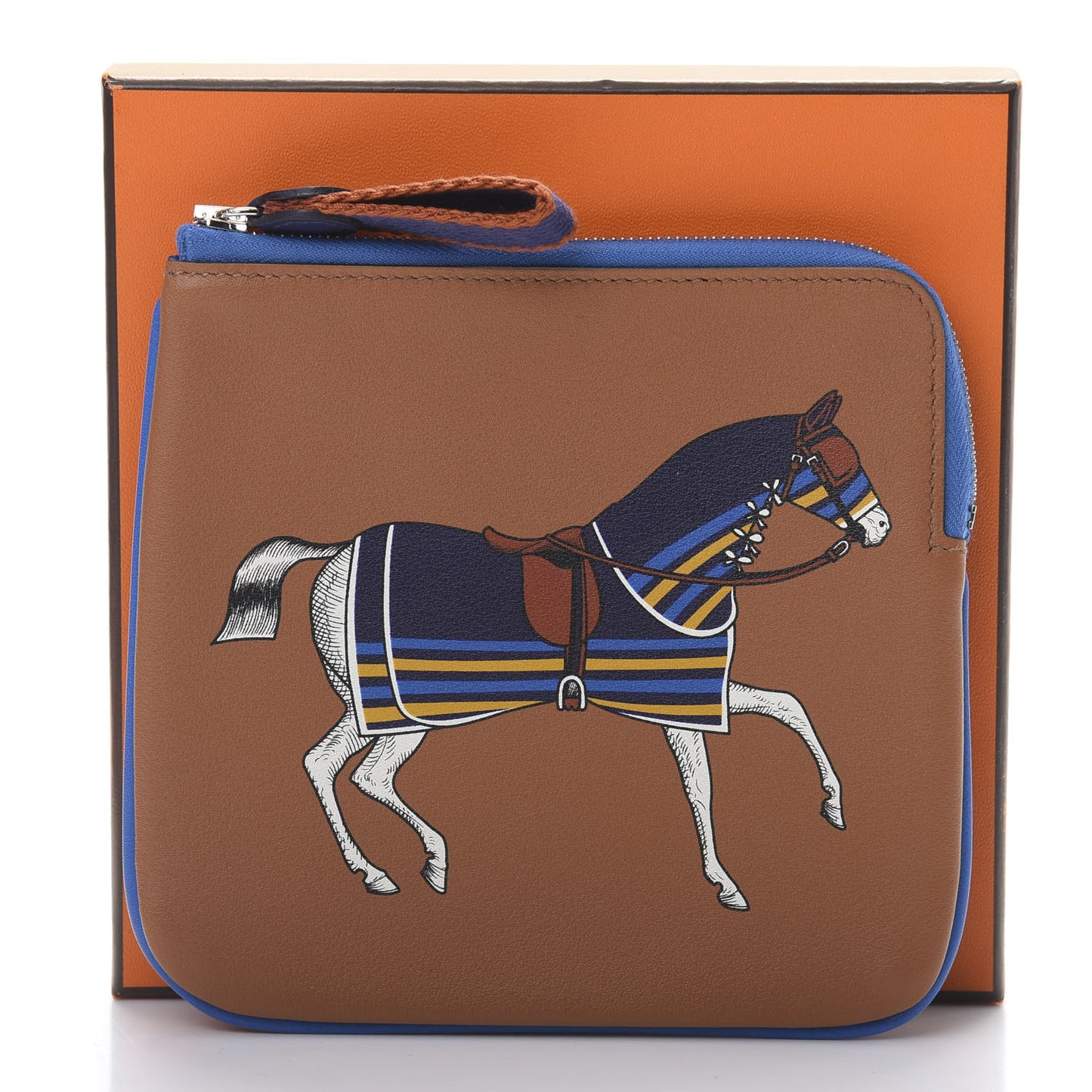 Swift Couverture Nouvelle Carre Pocket Pouch Gold Bleu Encre