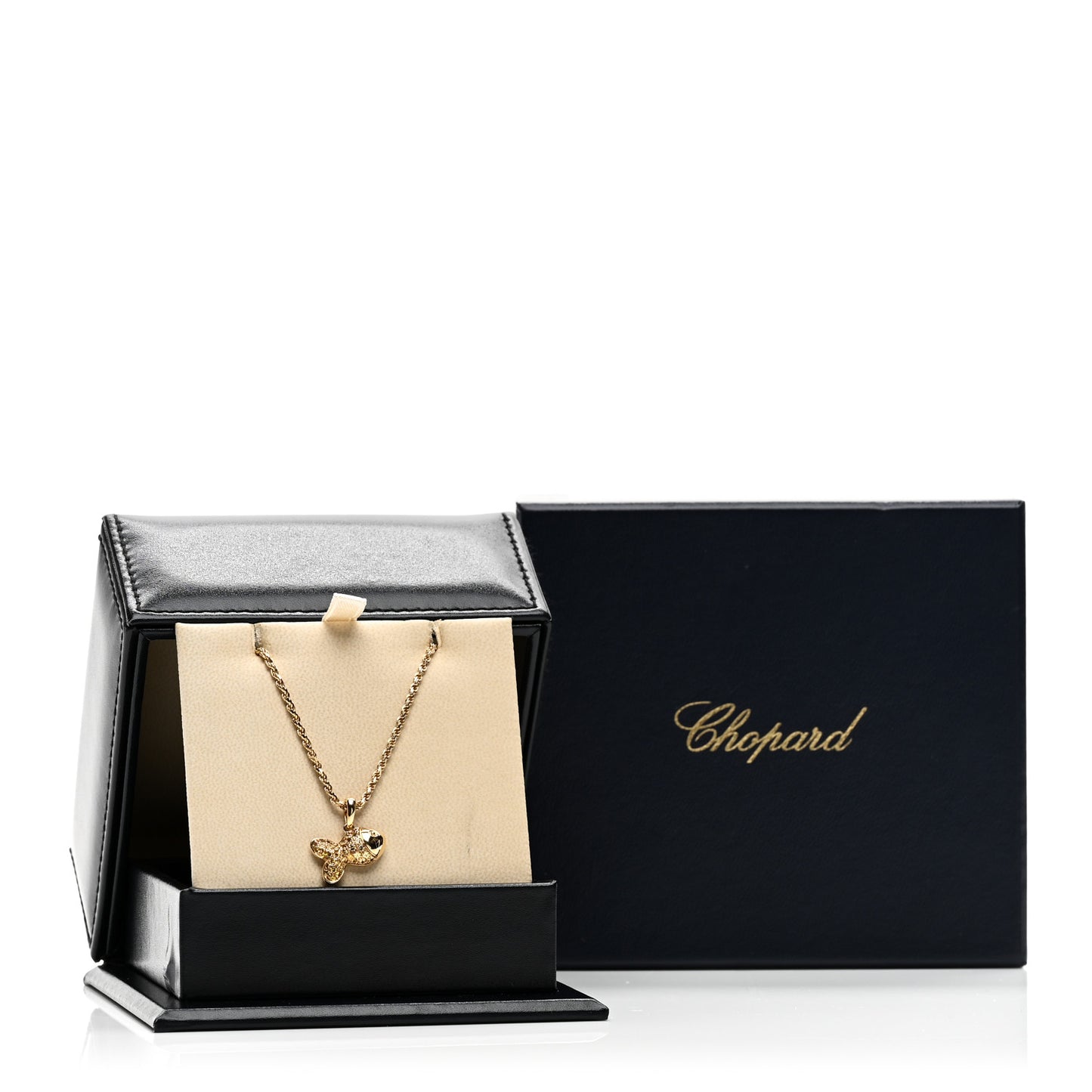 18K Yellow Gold Yellow Sapphire Happy Fish Pendant Necklace