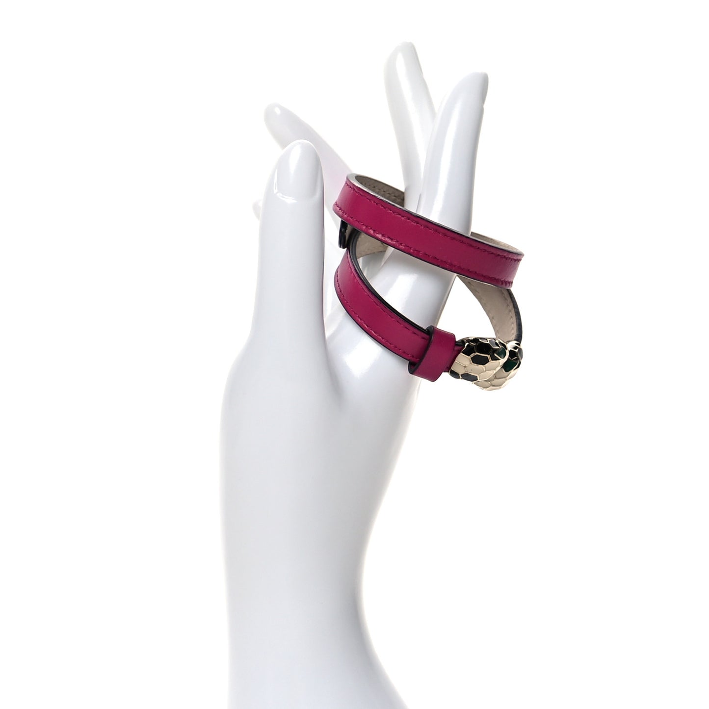 Calfskin Serpenti Forever Double Coil Bracelet S Pink