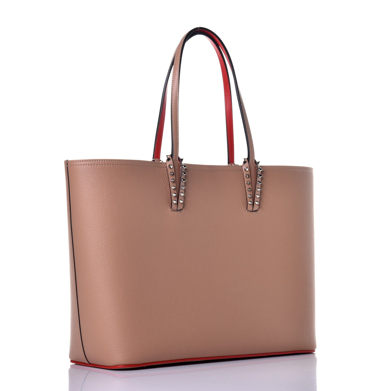 Christian Louboutin Calfskin Spikes East West Cabata Tote Nude 3 of 10