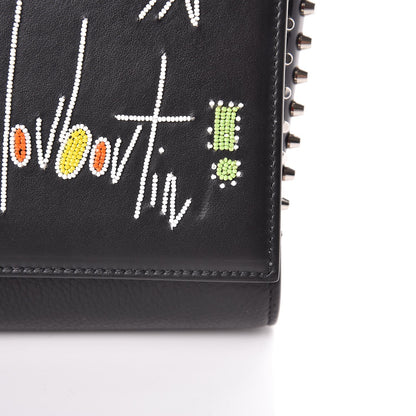 Christian Louboutin Calfskin Beaded Loubitag Paloma Clutch Black 8 of 8