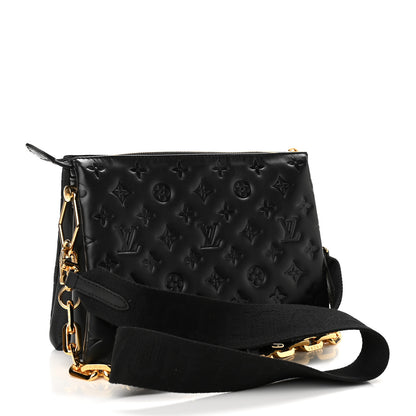 Louis Vuitton Lambskin Embossed Monogram Coussin PM Black 2 of 9