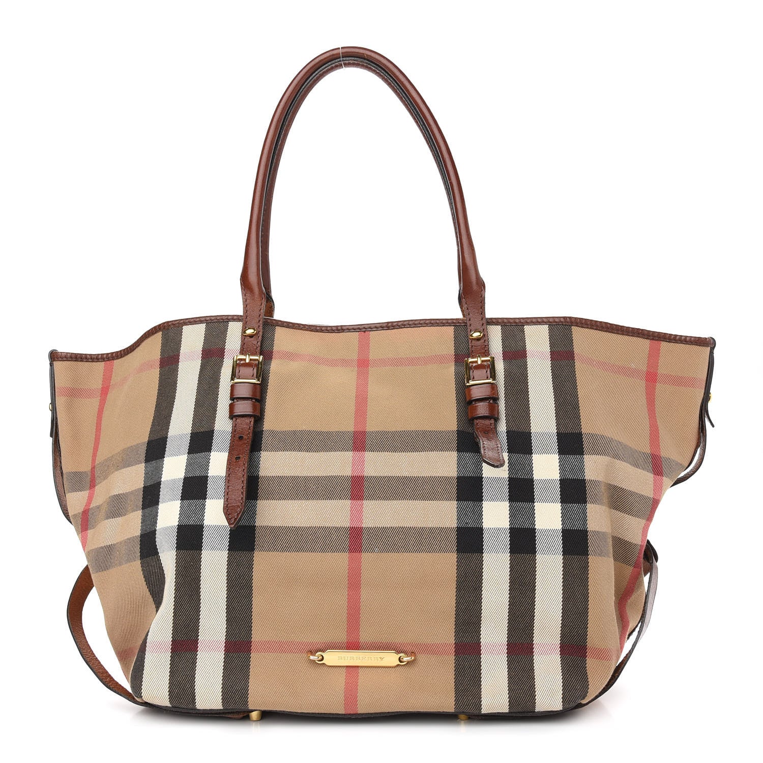 Burberry House Check Bridle Calfskin Medium Salisbury Tote Brown 1 of 12