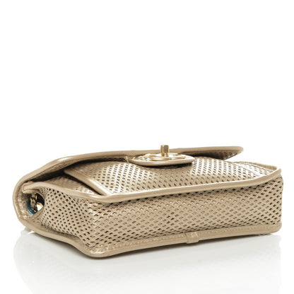 Chanel Metallic Perforated Calfskin Small Up In The Air Flap Light Gold 4 of 7