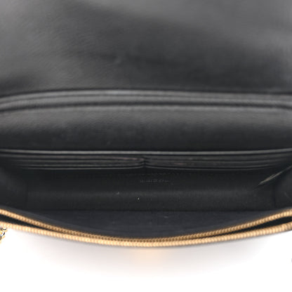 Fendi Vitello Cruise F is Fendi Bi-Color FF 1974 Embossed Medium Envelope Wallet On Chain Black Maya 5 of 10