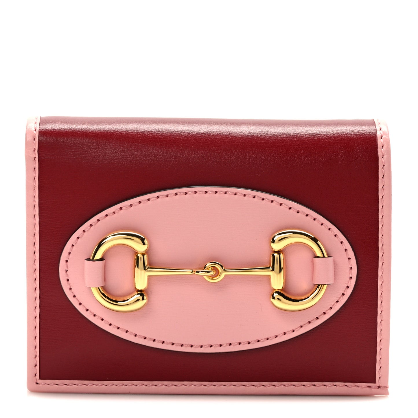 Boarded Plutone Calfskin Horsebit 1955 Card Case Wallet New Cherry Red Wild Rose