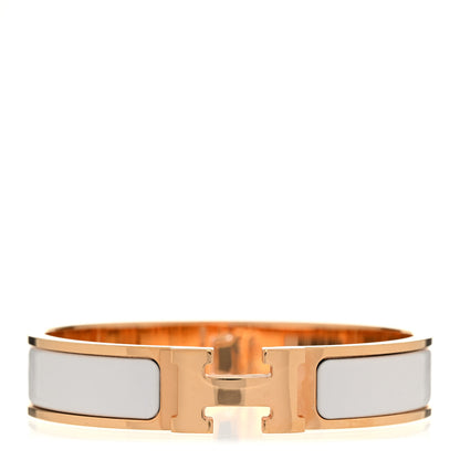 Hermes Enamel Narrow Clic Clac H Bracelet PM White 1 of 5