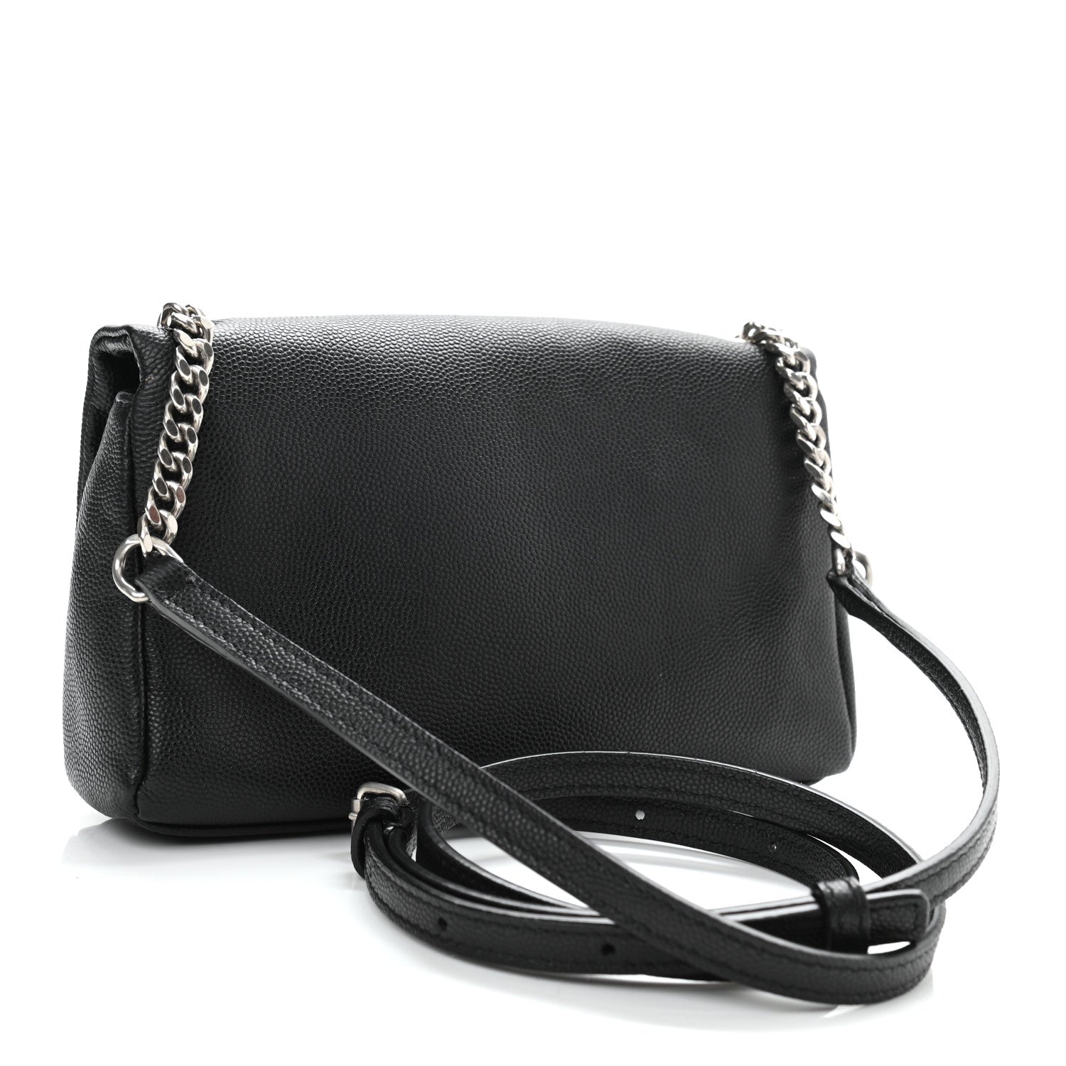 Saint Laurent Grain De Poudre Monogram Toy West Hollywood Fold-Over Bag Black 3 of 13