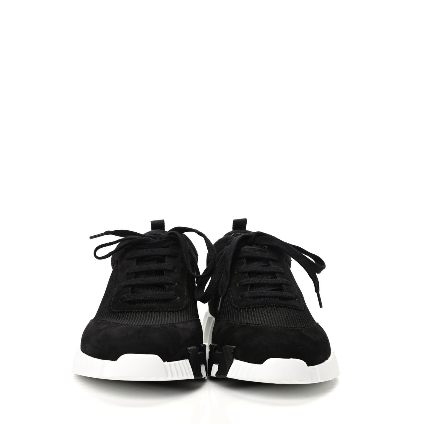 Technical Jersey Suede Goatskin Bouncing Sneakers 43 Black White