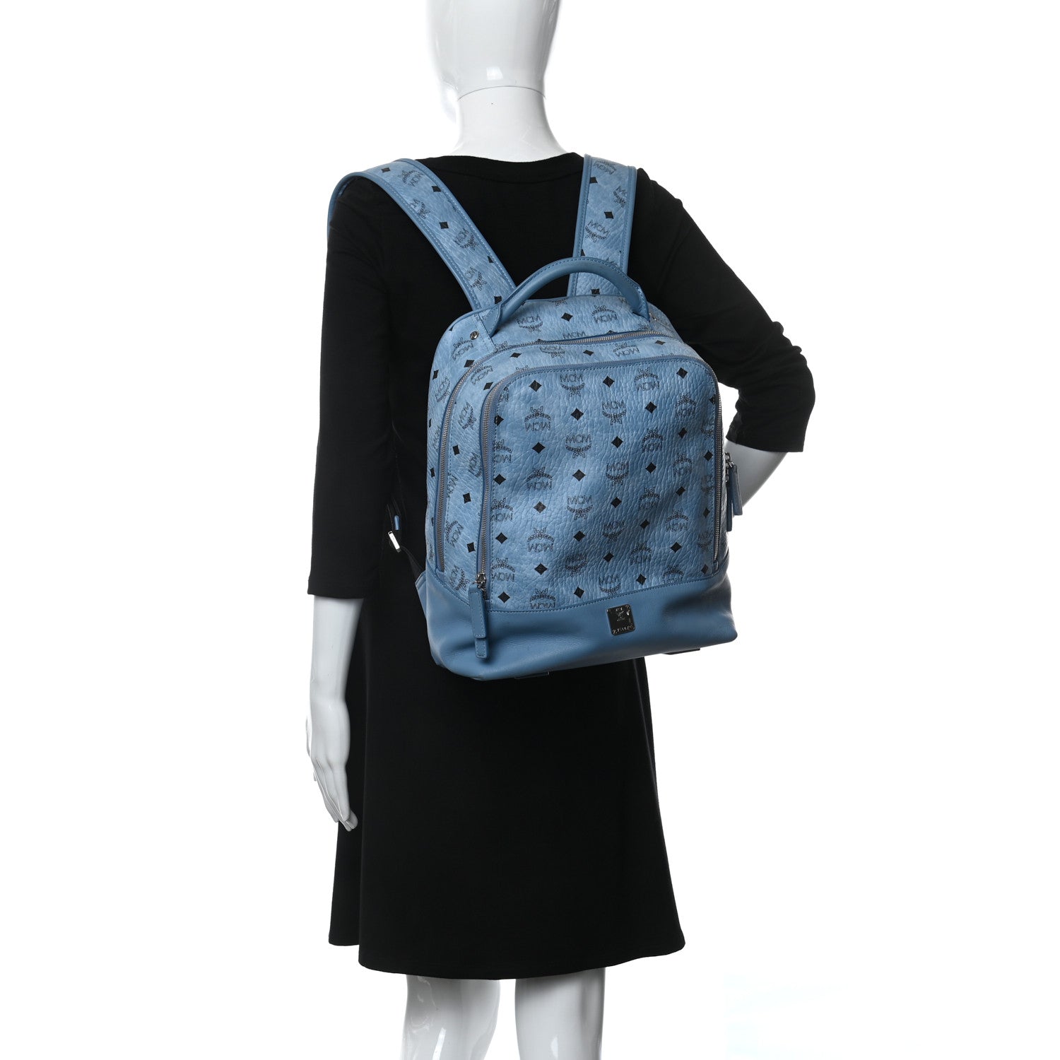 MCM Visetos Backpack Denim 2 of 9
