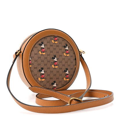 Gucci X DISNEY Mini Vintage GG Supreme Monogram Mickey Mouse Round Shoulder Bag Beige Vintage Sun Oil 3 of 10