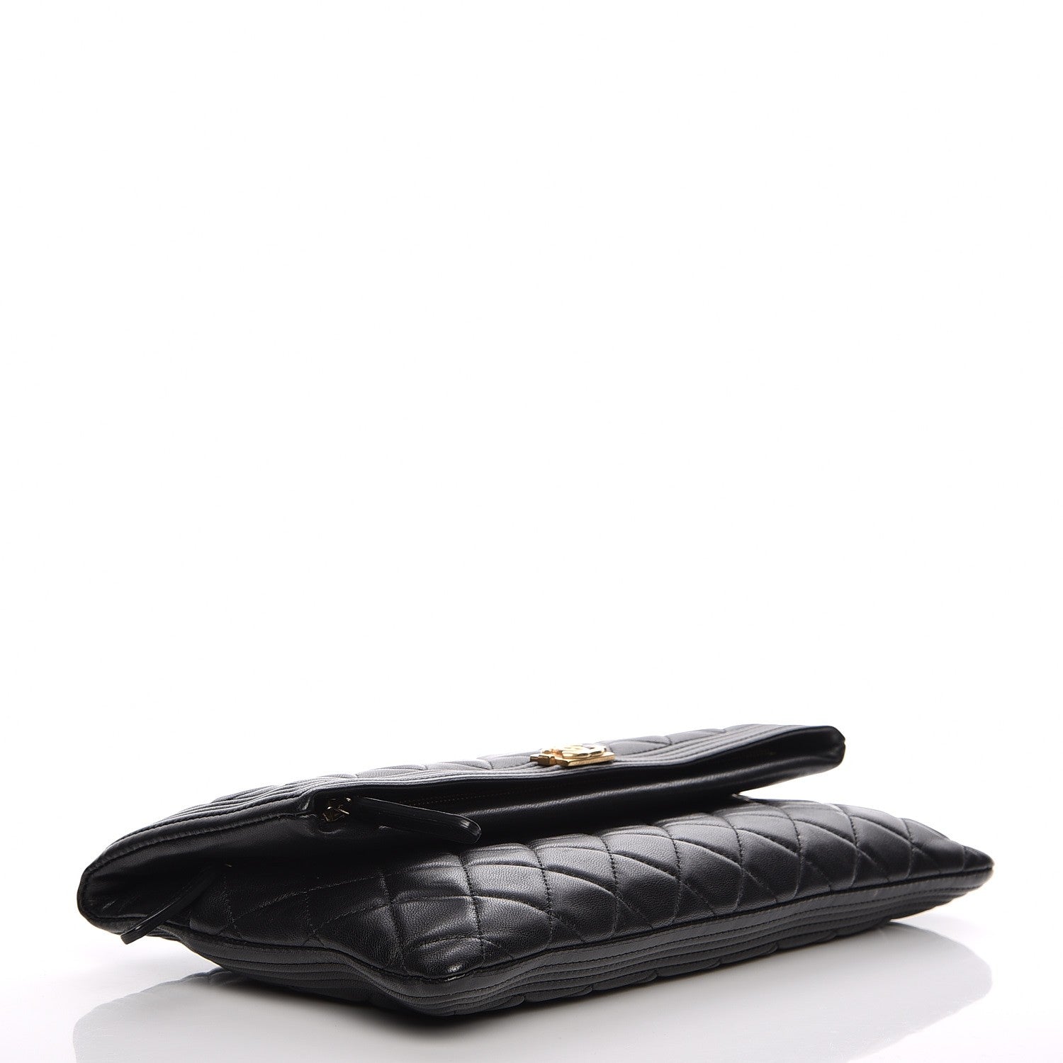 Chanel Lambskin Quilted Beauty CC Boy Clutch Black 4 of 8