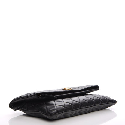 Chanel Lambskin Quilted Beauty CC Boy Clutch Black 4 of 8