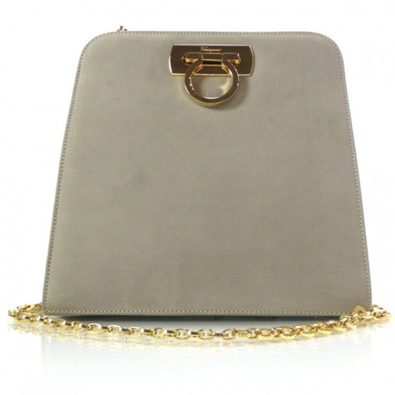 FASHIONPHILE SALVATOREFERRAGAMOSuedeEveningBagGrey 1 of 8