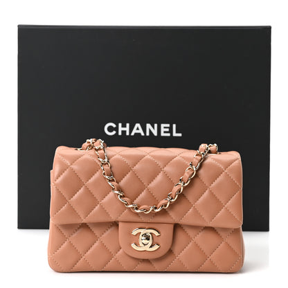 Chanel Lambskin Quilted Mini Rectangular Flap Brown 10 of 10