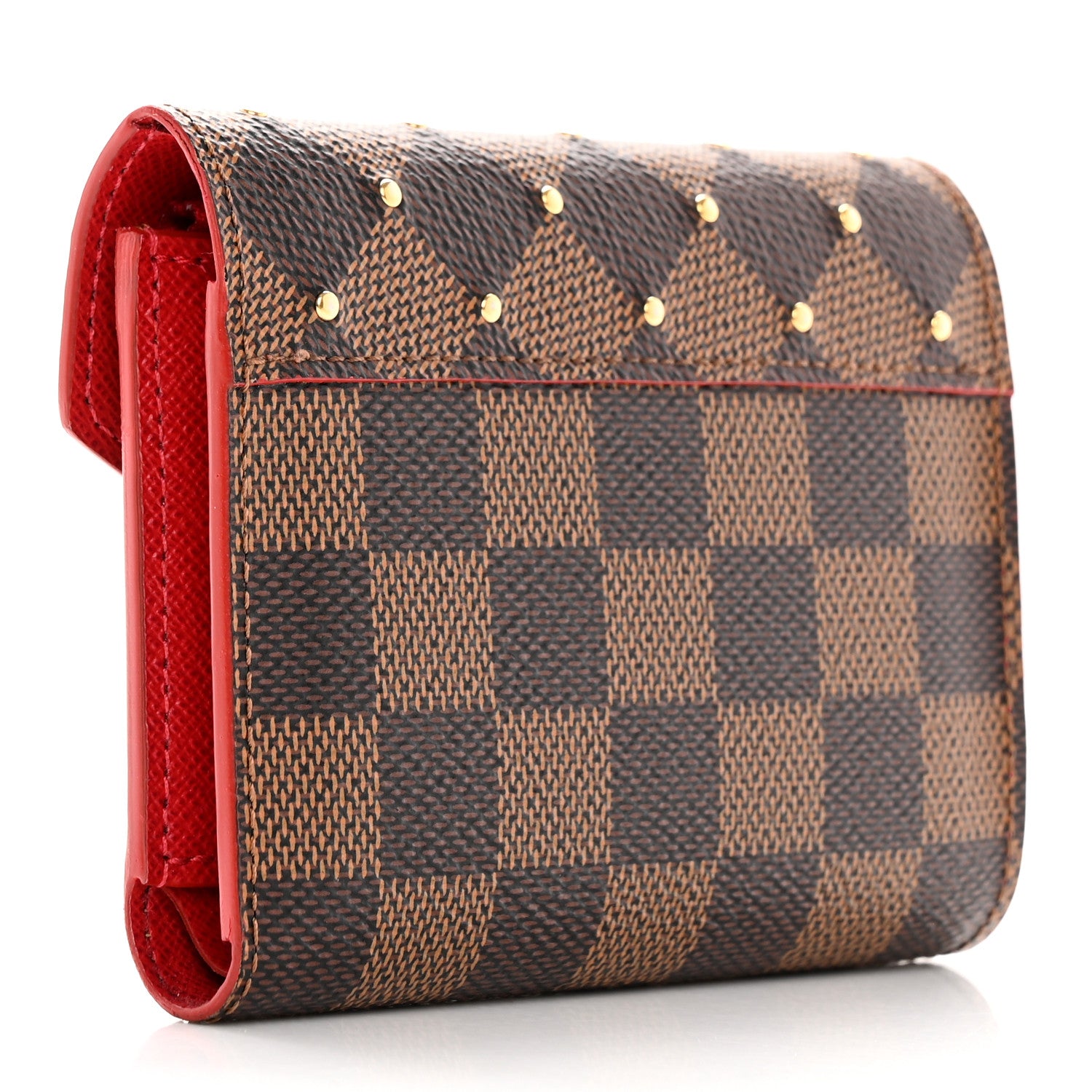 Louis Vuitton Damier Ebene Studded Victorine Wallet Cherry 3 of 12