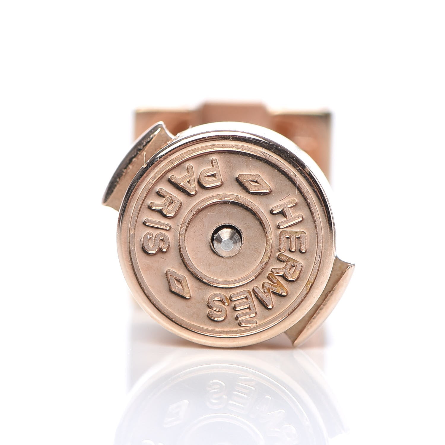 Hermes Rose Gold Plated Cage d'H Earrings White 3 of 5