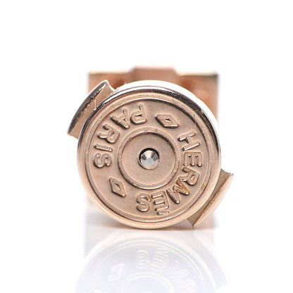 Hermes Rose Gold Plated Cage d'H Earrings White 3 of 5