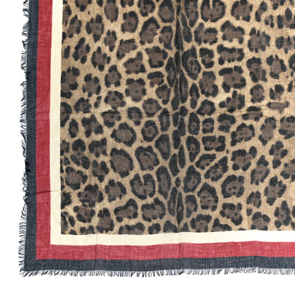 Gucci Modal Silk Leopard Web Print Scarf 3 of 4