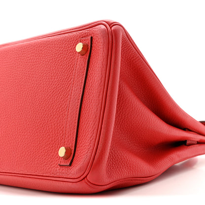 Hermes Taurillon Clemence Birkin 30 Rouge Tomate 10 of 14