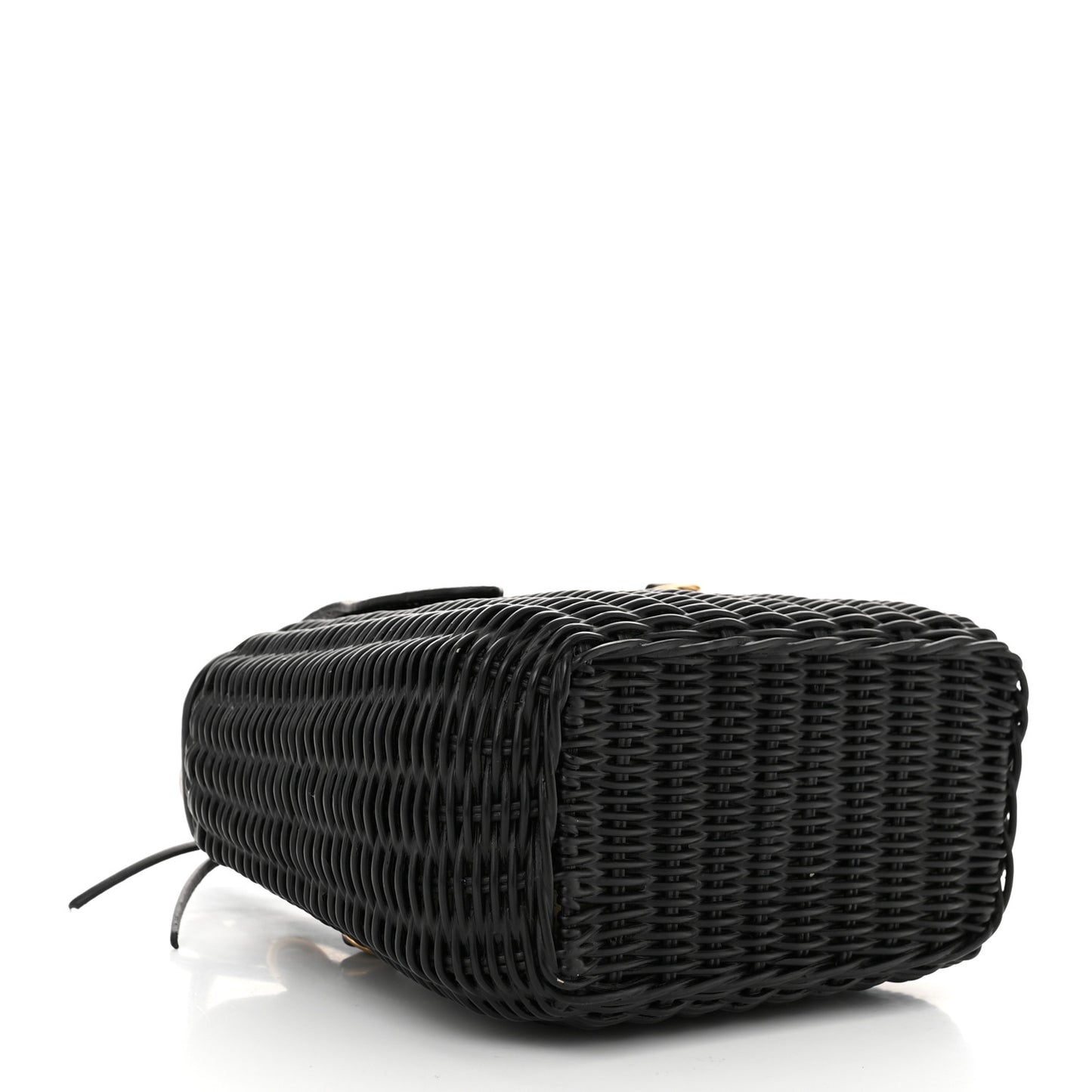 City Calfskin Wicker Midollino Crossbody Bag Black