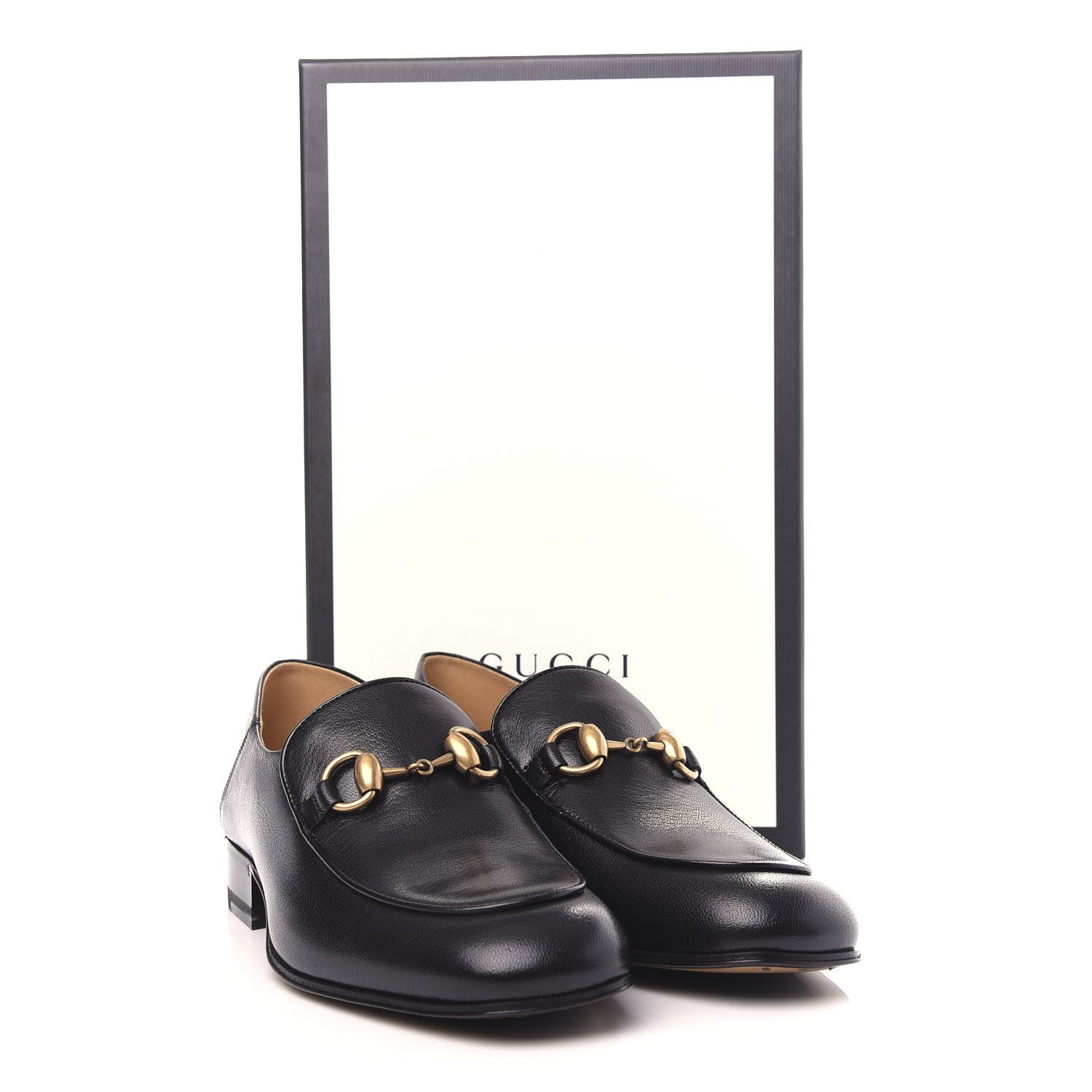 Gucci Goatskin Womens Horsebit Mid-Heel Loafers 36 Black 11 of 11