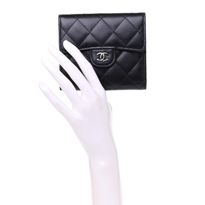 Chanel Lambskin Quilted Compact Flap Wallet Black 2 of 11