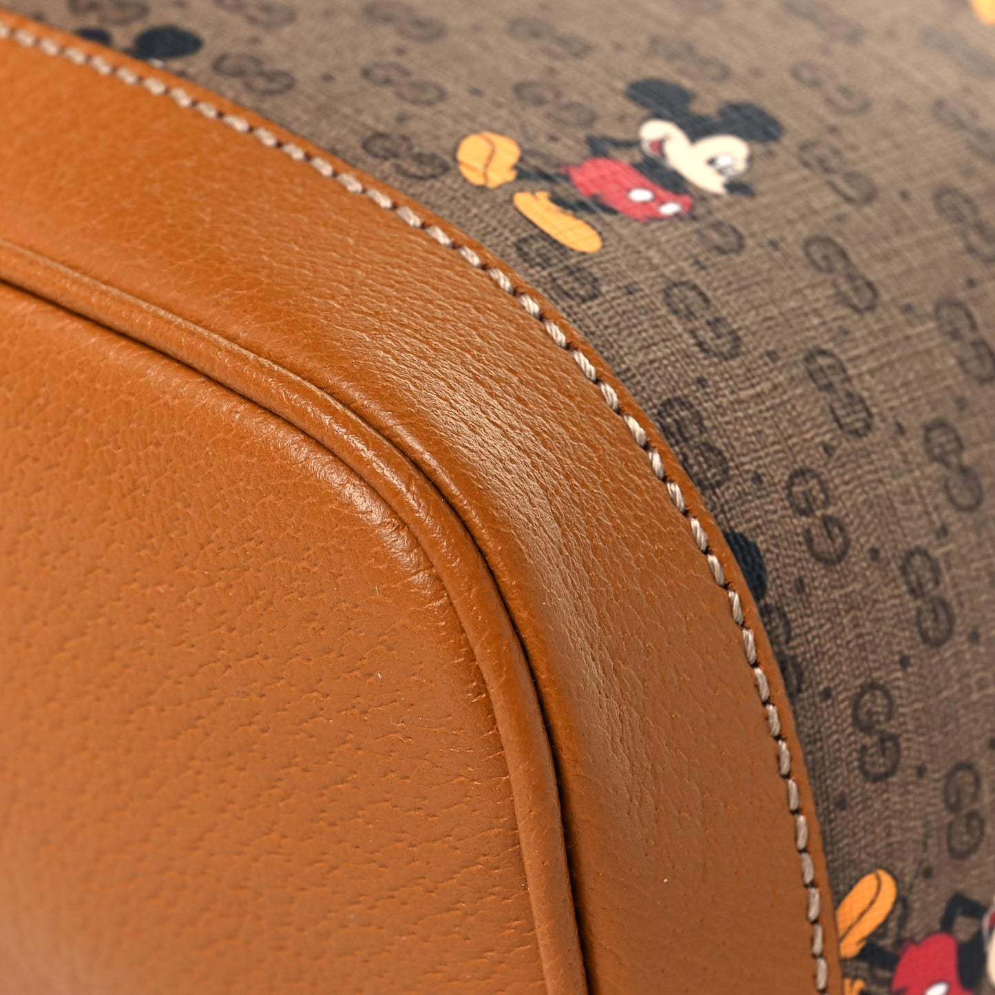 X DISNEY Mini Vintage GG Supreme Monogram Mickey Mouse Small Dome Backpack Beige Vintage Sun Oil