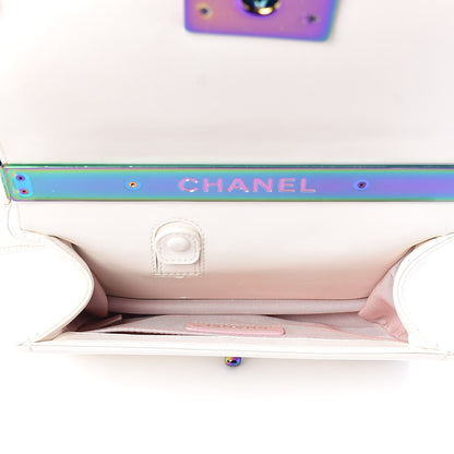 Chanel Lambskin LED Iridescent Metal Small Boy Flap White Multicolor 5 of 11