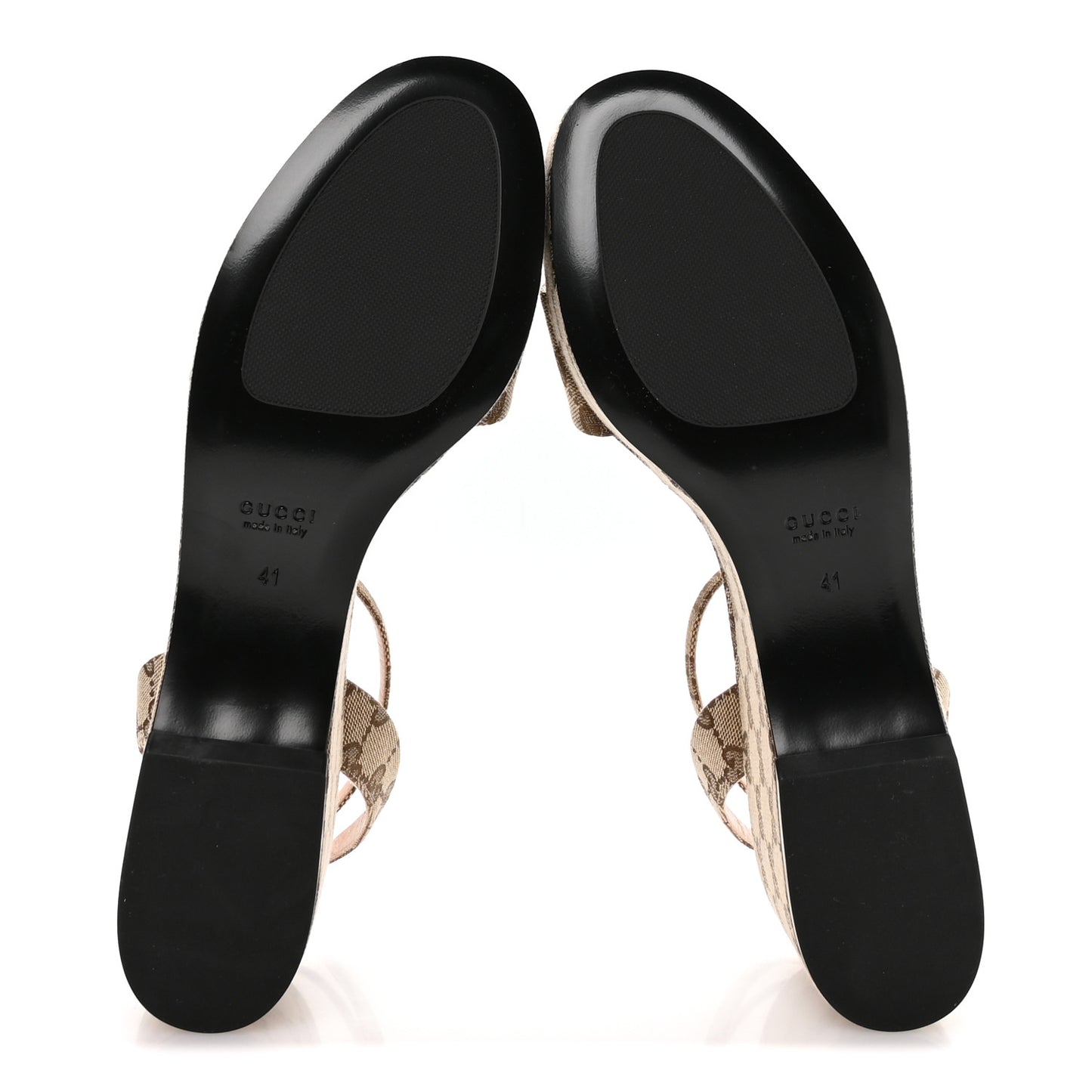 Monogram Nappa Chalotte Horsebit Ankle Strap 75mm Flatform Sandals 41 Beige Ebony