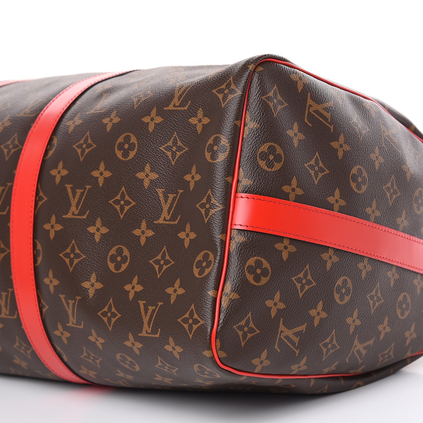 Calfskin Monogram Keepall Bandouliere 50 Coquelicot