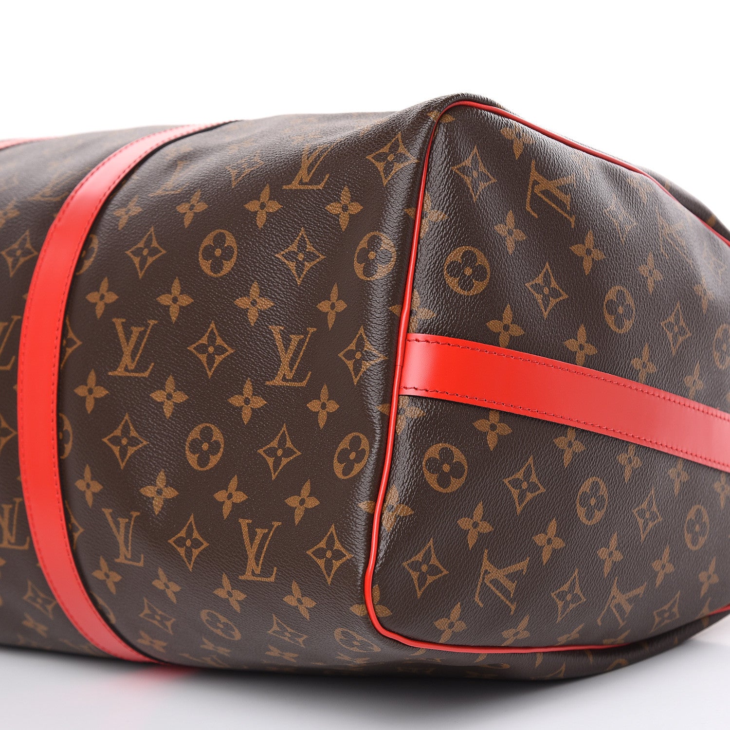 Louis Vuitton Calfskin Monogram Keepall Bandouliere 50 Coquelicot 8 of 10